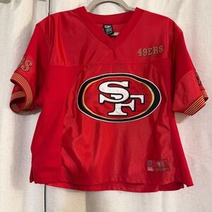 San Francisco 49ers NFL Team Apparel red cropped jersey